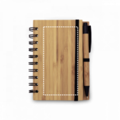 Caderneta Com Caneta Bambu Ecológico Personalizado