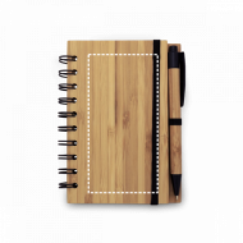 Caderneta Com Caneta Bambu Ecológico Personalizado