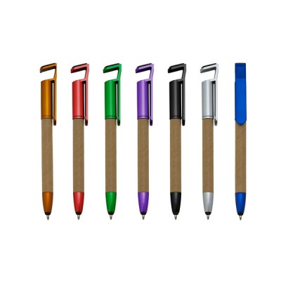 Caneta Ecológica Com Touch e Suporte Para Celular Personalizada