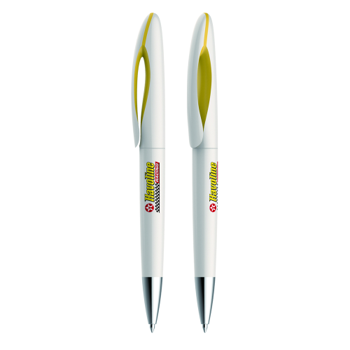 Caneta Plástica Branca Personalizada