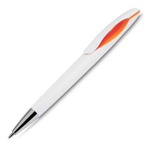 Caneta Plástica Branca Personalizada