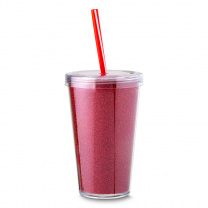 Copo Com Canudo 550ml Personalizado Com Glitter
