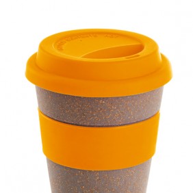 Copo de Fibra de Bambu 390ml Com Tampa Colorida Personalizado Para Brindes