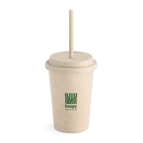 Copo Fibra de Bambu 450ml Com Canudo e Tampa Personalizado Copo Fibra de Bambu 450ml Com Canudo e Tampa Personalizado
