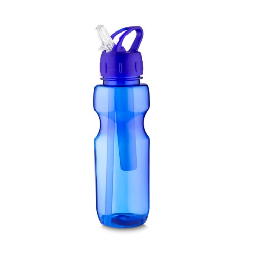 Garrafa Plástica 700ml Com Porta Gelo e Canudo Personalizada Para Brindes