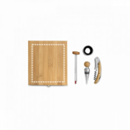 Kit Vinho Com Estojo Bambu Personalizado