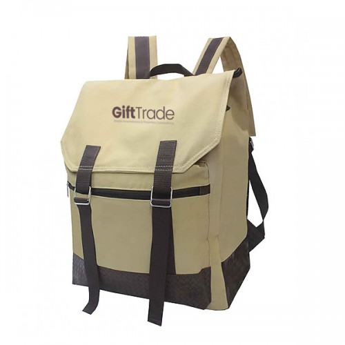 Mochila Lona e Couro Sintético Personalizada Mochila Lona e Couro Sintético Personalizada