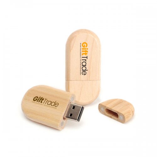 Pen Drive Bambu Oval Personalizado Pen Drive Bambu Oval Personalizado