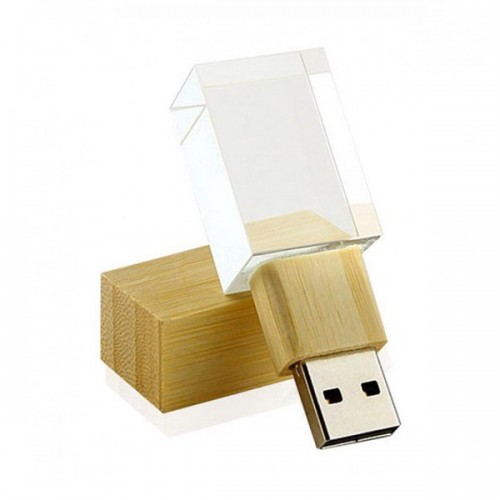 Pen Drive de Vidro Com Tampa Madeira Personalizado Para Brindes Pen Drive de Vidro Com Tampa Madeira Personalizado Para Brindes