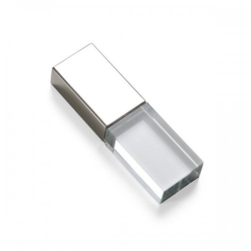 Pen Drive de Vidro Com Tampa Prata Personalizado Para Brindes Pen Drive de Vidro Com Tampa Prata Personalizado Para Brindes