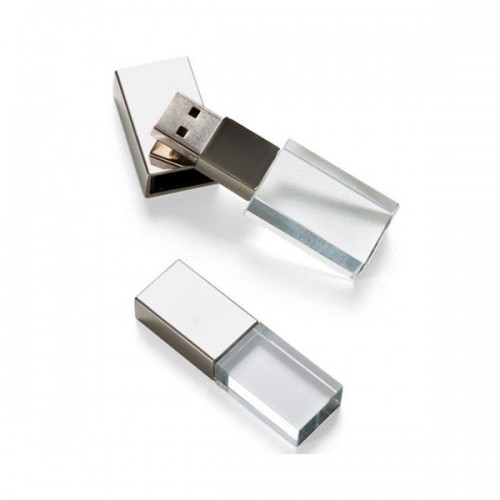 Pen Drive de Vidro Com Tampa Prata Personalizado Para Brindes Pen Drive de Vidro Com Tampa Prata Personalizado Para Brindes