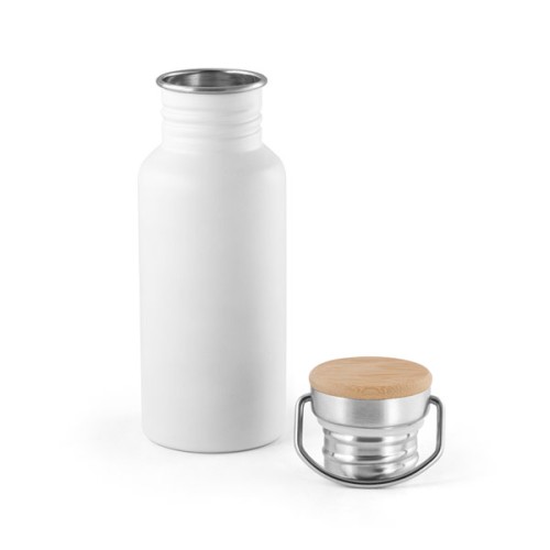 Squeeze de Inox 540ml Com Tampa de Bambu Personalizado Para Brindes Squeeze de Inox 540ml Com Tampa de Bambu Personalizado Para Brindes