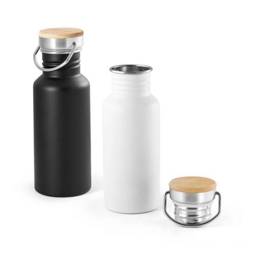 Squeeze de Inox 540ml Com Tampa de Bambu Personalizado Para Brindes Squeeze de Inox 540ml Com Tampa de Bambu Personalizado Para Brindes